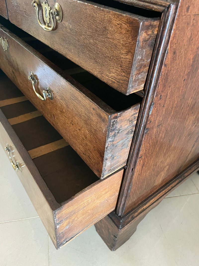 Antique 17th Century Quality Oak Bureau with Outstanding Interior - Image 16
