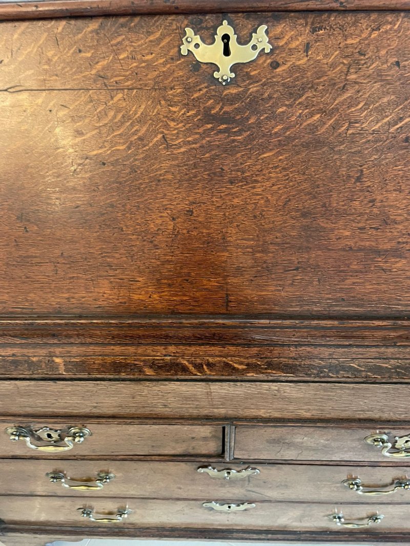 Antique 17th Century Quality Oak Bureau with Outstanding Interior - Image 28