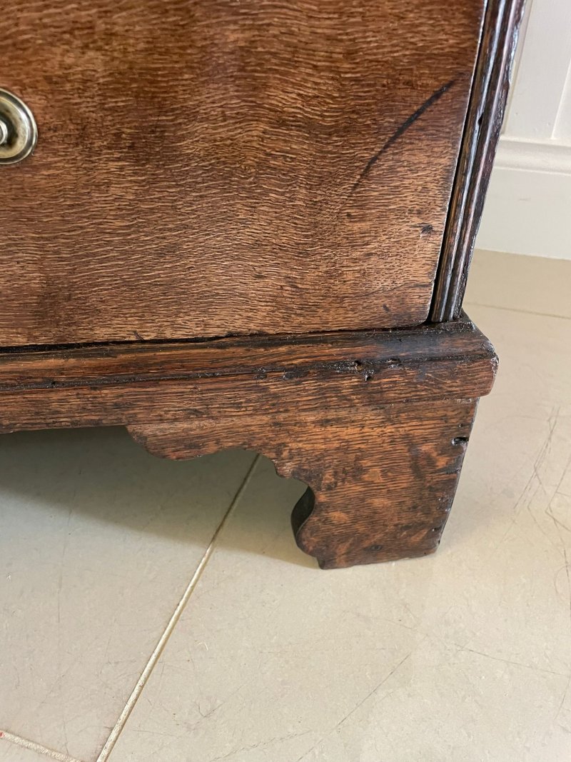 Antique 17th Century Quality Oak Bureau with Outstanding Interior - Image 23