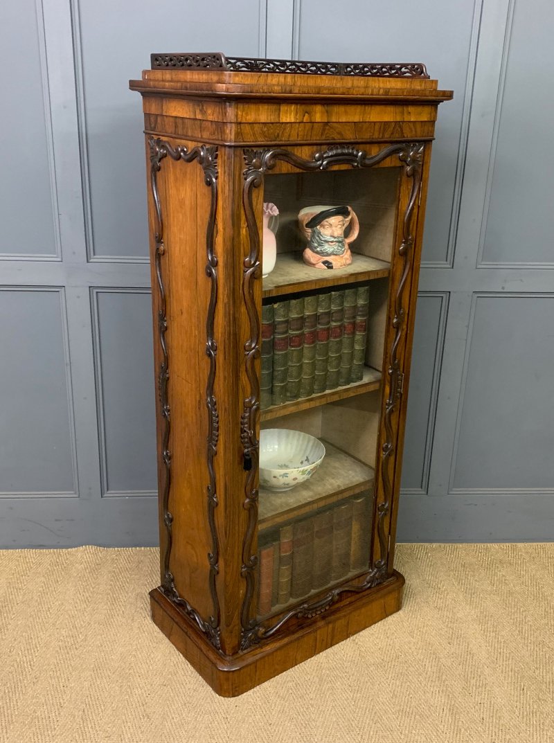 Victorian Rosewood Bookcase Cabinet by James Winter