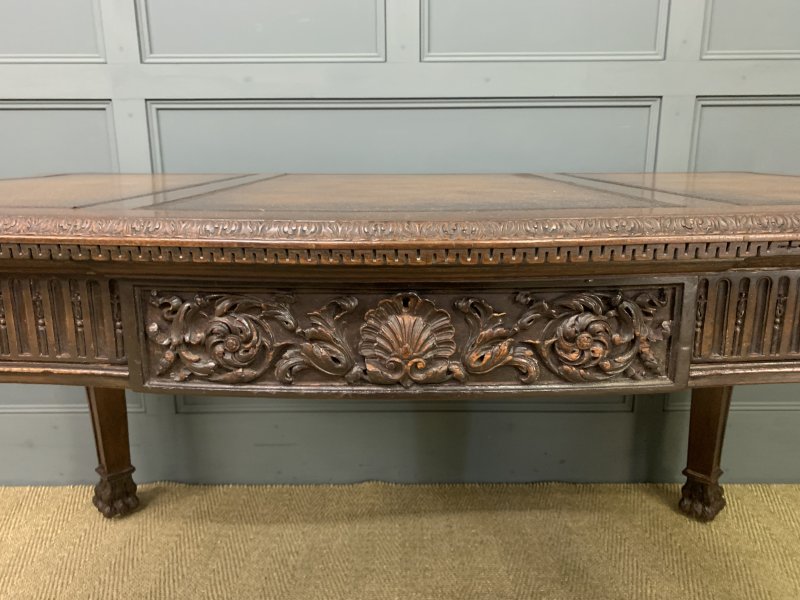 Chippendale Style Carved Mahogany Writing Table - Image 13