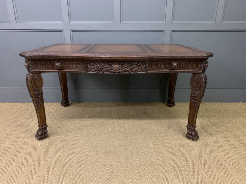 Chippendale Style Carved Mahogany Writing Table - Image 15