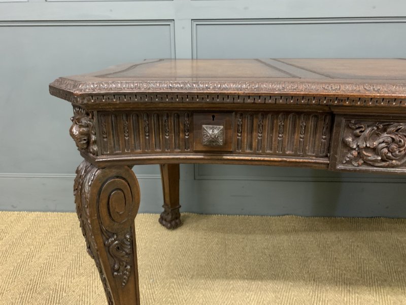 Chippendale Style Carved Mahogany Writing Table - Image 9
