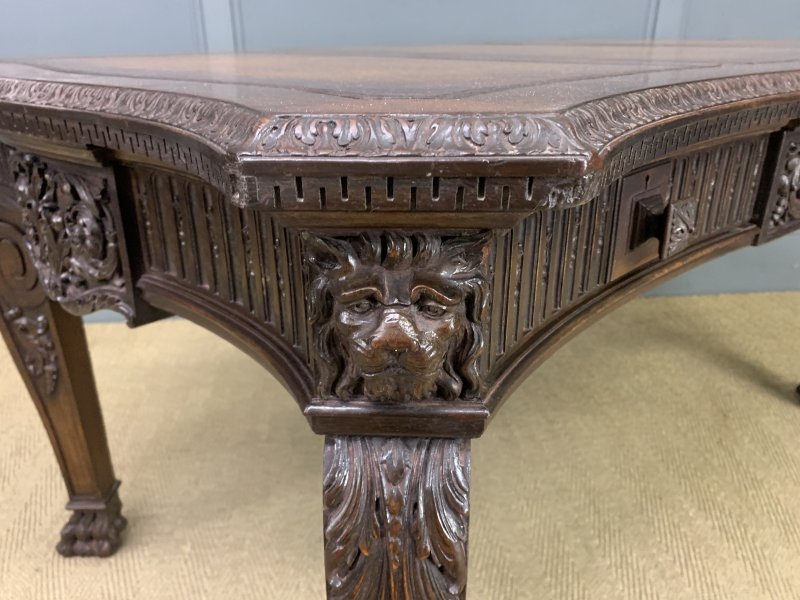 Chippendale Style Carved Mahogany Writing Table - Image 4