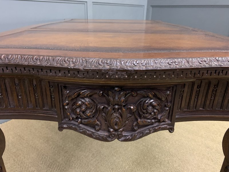 Chippendale Style Carved Mahogany Writing Table - Image 2