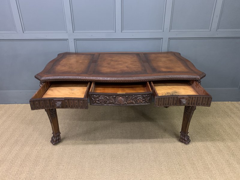 Chippendale Style Carved Mahogany Writing Table - Image 11