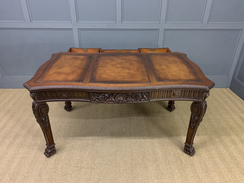 Chippendale Style Carved Mahogany Writing Table - Image 3