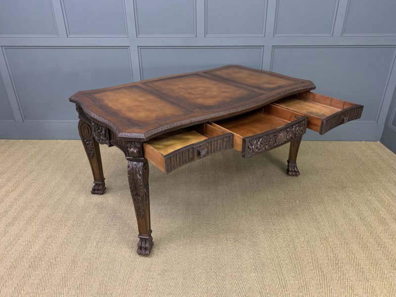 Chippendale Style Carved Mahogany Writing Table - Image 12