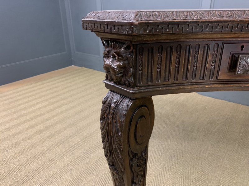 Chippendale Style Carved Mahogany Writing Table - Image 14