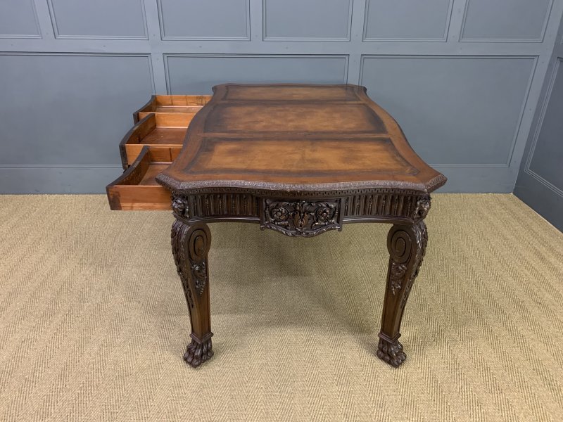 Chippendale Style Carved Mahogany Writing Table - Image 7