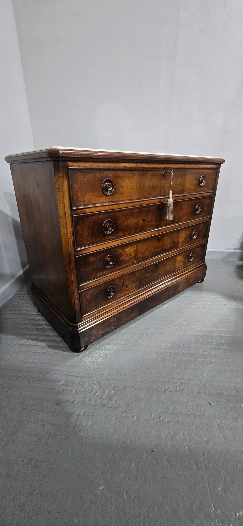 Superb French Walnut Commode Chest of Drawers - Image 9