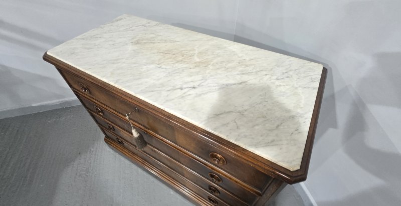 Superb French Walnut Commode Chest of Drawers - Image 11