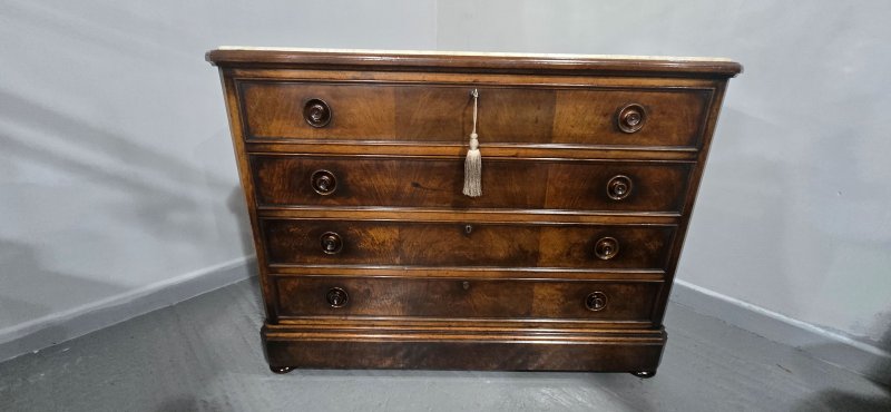 Superb French Walnut Commode Chest of Drawers - Image 8