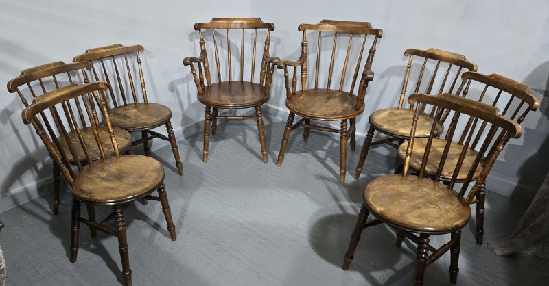Super Set Eight Kitchen Farmhouse Chairs - Image 4