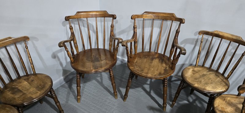 Super Set Eight Kitchen Farmhouse Chairs - Image 5