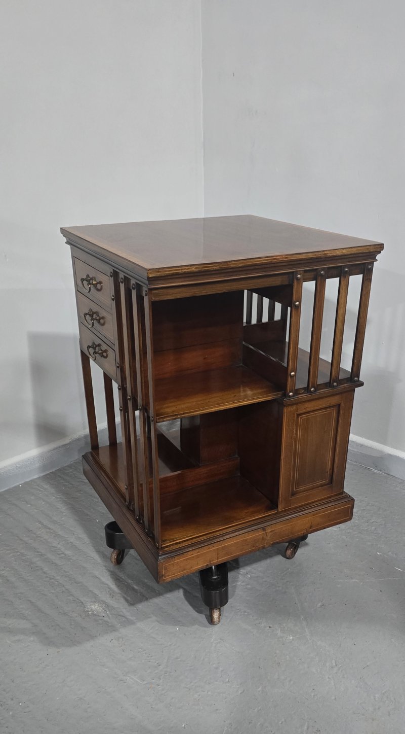 Mahogany Revolving Bookcase by Maples - Image 11