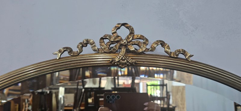 Victorian Oval Brass Mirror - Image 7