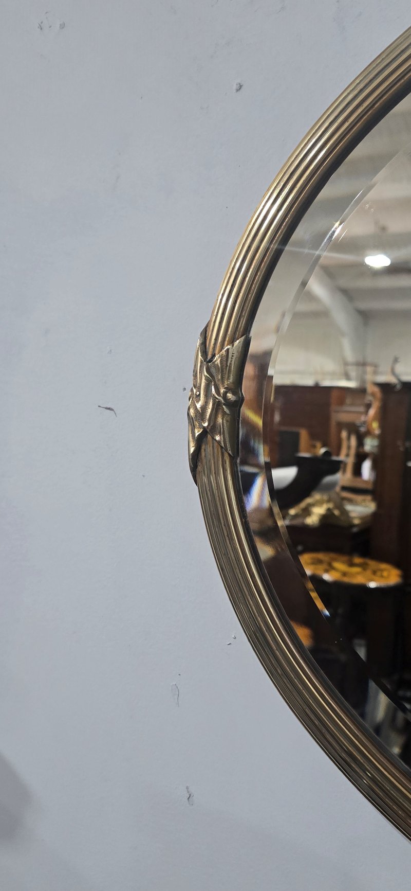 Victorian Oval Brass Mirror - Image 4