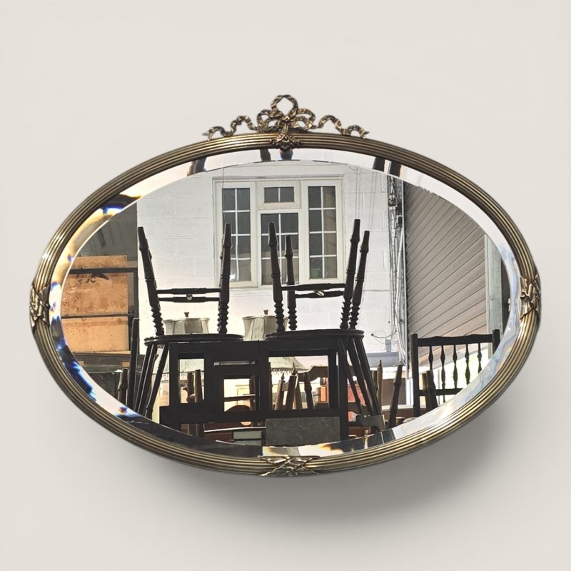 Victorian Oval Brass Mirror