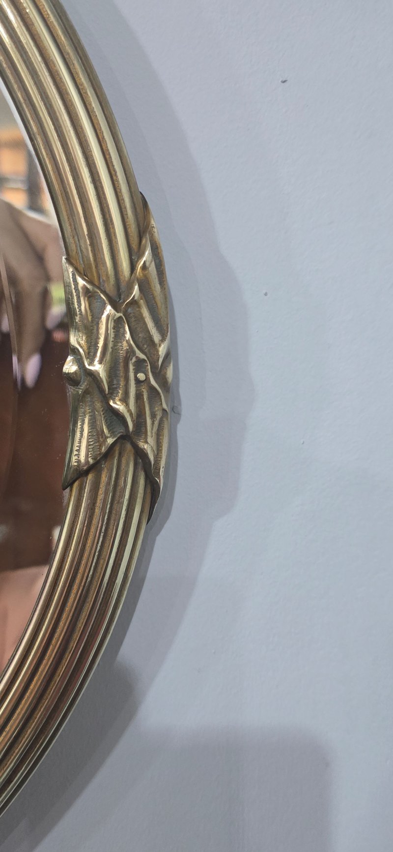 Victorian Oval Brass Mirror - Image 6