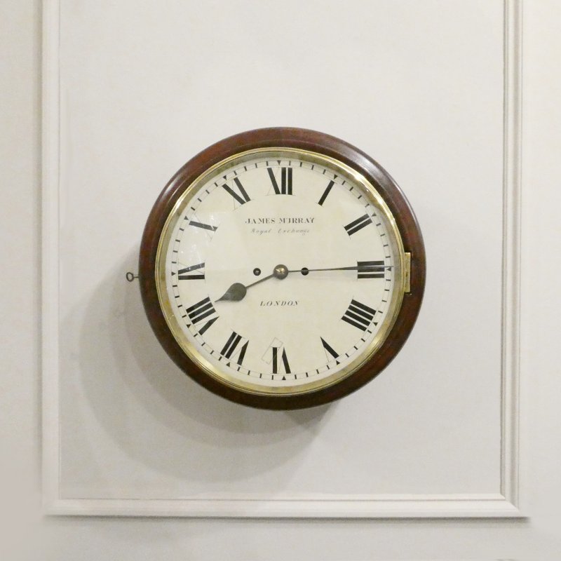 Georgian Twin Fusee Wall Clock by James Murray of London