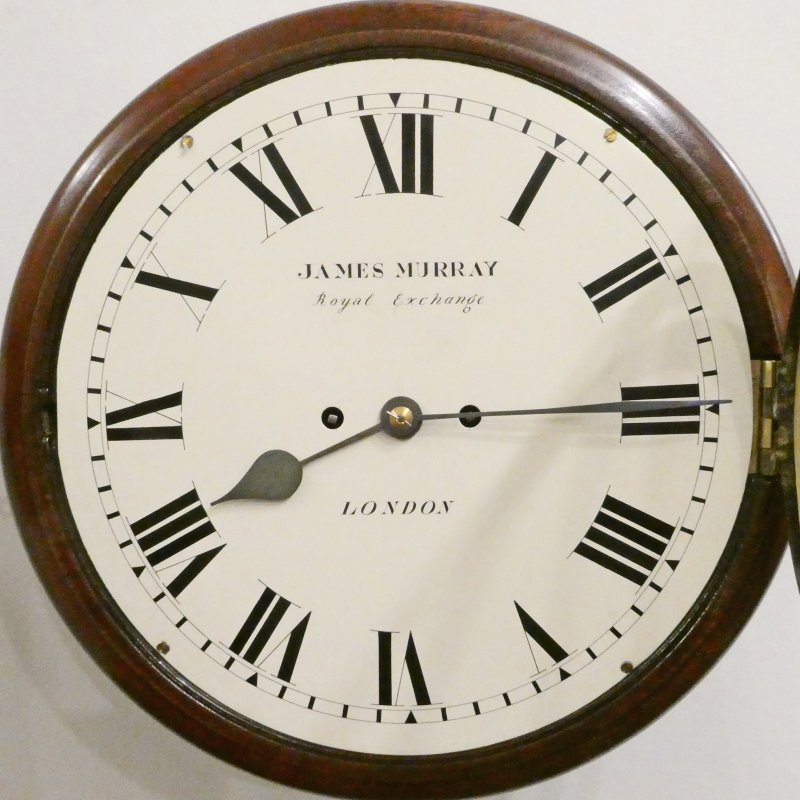 Georgian Twin Fusee Wall Clock by James Murray of London - Image 3