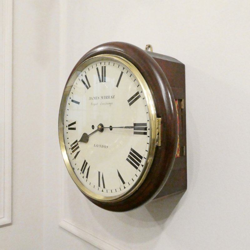 Georgian Twin Fusee Wall Clock by James Murray of London - Image 2