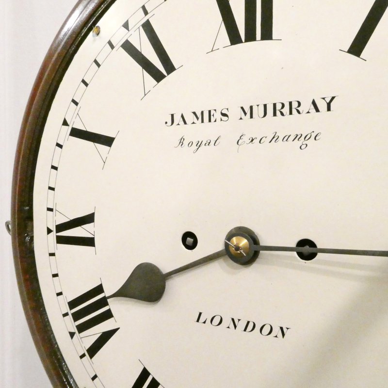 Georgian Twin Fusee Wall Clock by James Murray of London - Image 4