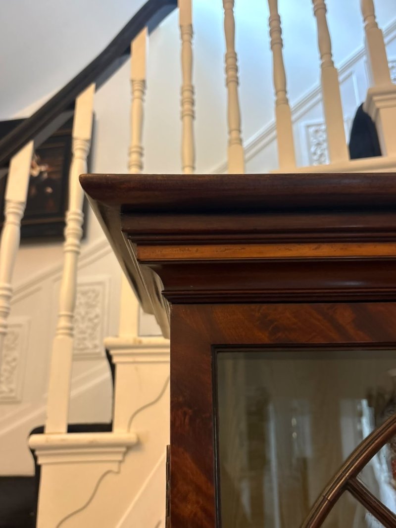 Antique Gillows Mahogany Secretaire Bookcase Georgian Astragal Glazed Library Cabinet - Image 19