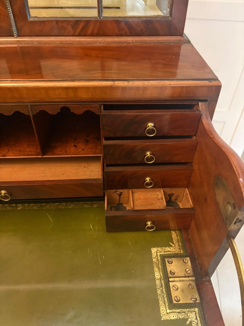 Antique Gillows Mahogany Secretaire Bookcase Georgian Astragal Glazed Library Cabinet - Image 25