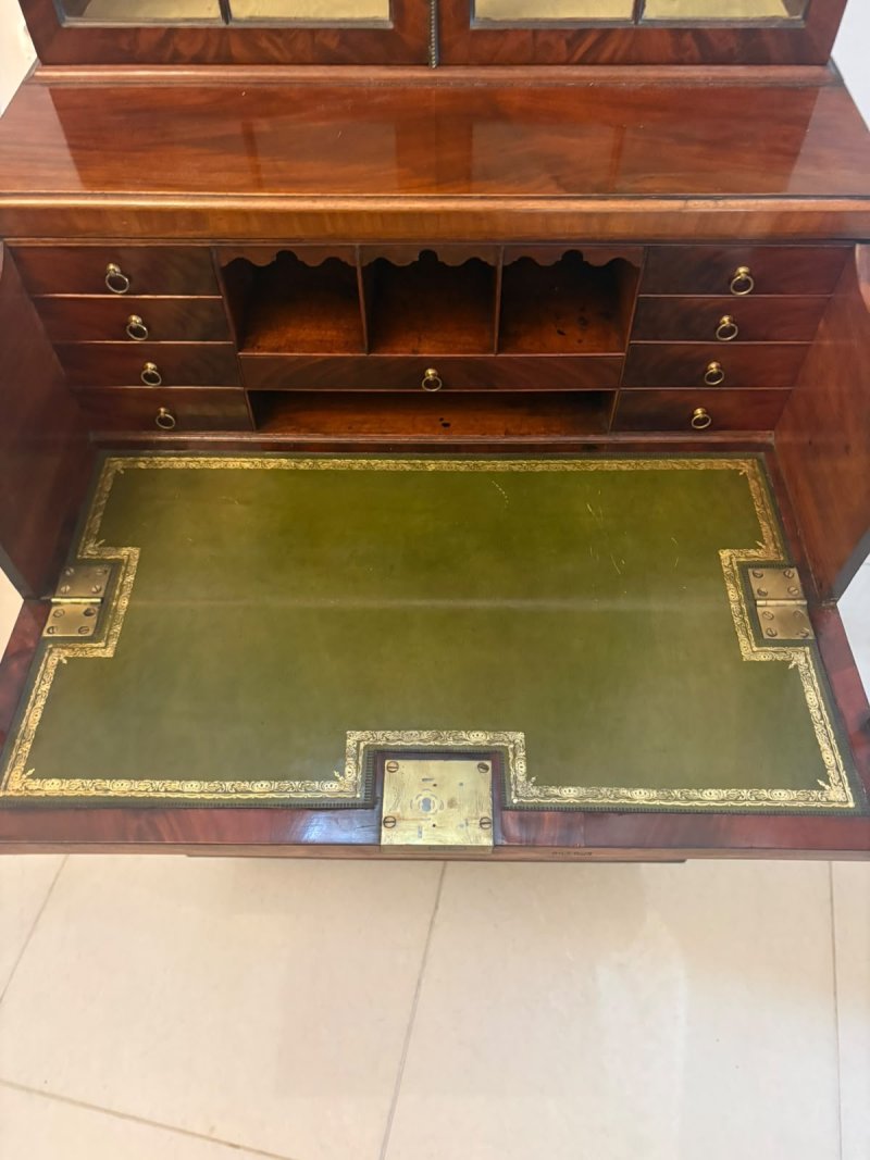 Antique Gillows Mahogany Secretaire Bookcase Georgian Astragal Glazed Library Cabinet - Image 26