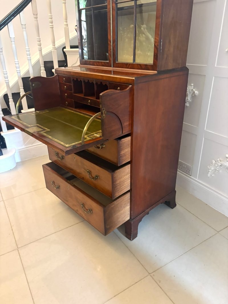 Antique Gillows Mahogany Secretaire Bookcase Georgian Astragal Glazed Library Cabinet - Image 23