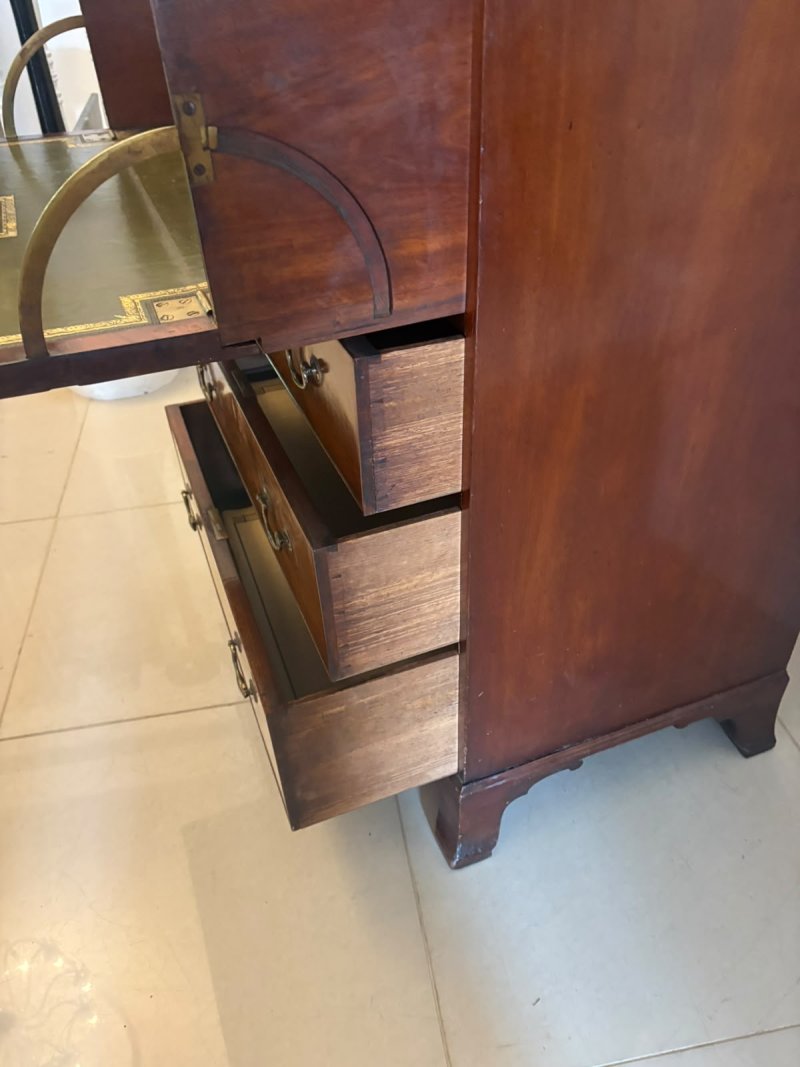 Antique Gillows Mahogany Secretaire Bookcase Georgian Astragal Glazed Library Cabinet - Image 10