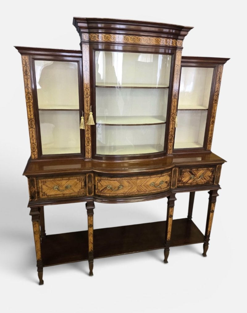 Gillows Inlaid Mahogany Display Cabinet