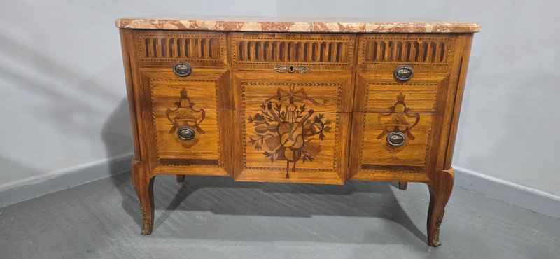 Superb French Inlaid Commode Chest of Drawers - Image 11
