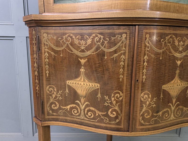 Inlaid Mahogany Corner Cabinet - Image 4