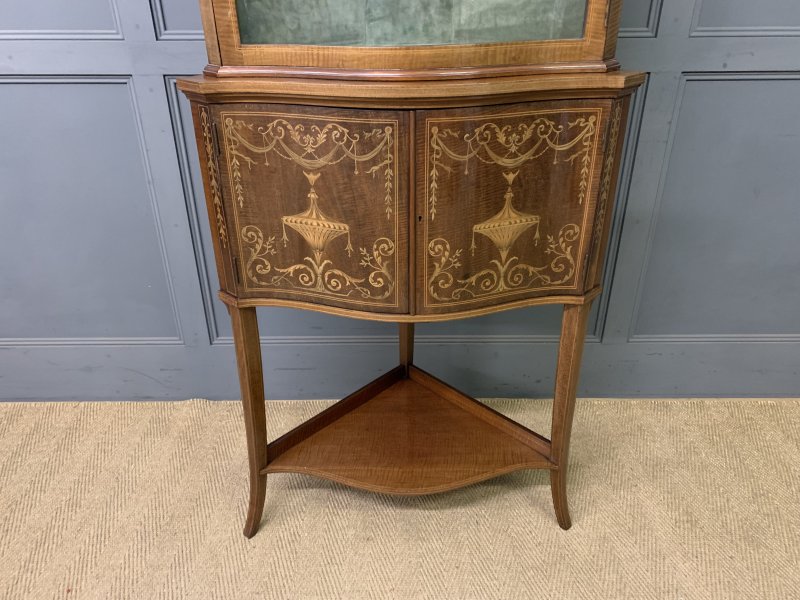 Inlaid Mahogany Corner Cabinet - Image 2