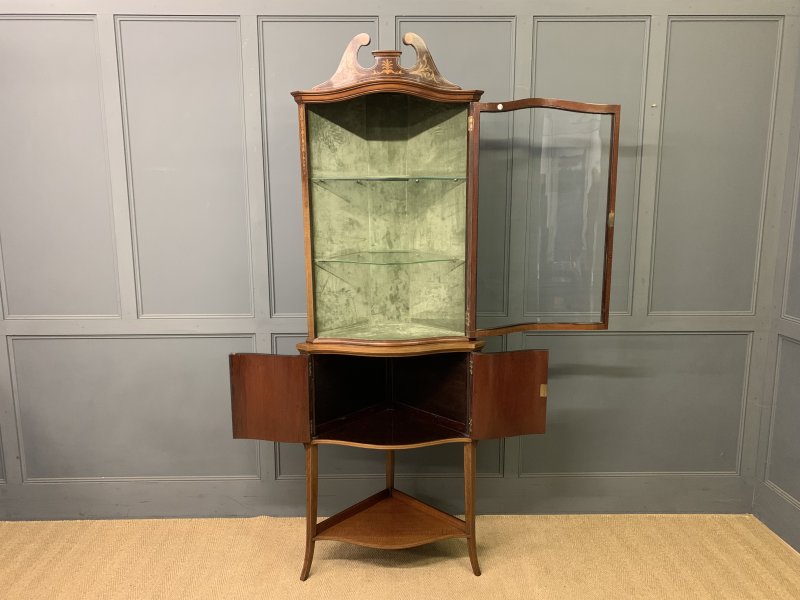 Inlaid Mahogany Corner Cabinet - Image 7