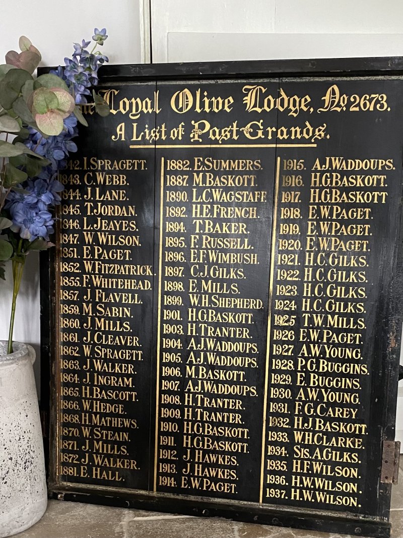 Victorian Masonic honours board