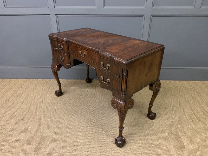 Chippendale Style Flame Mahogany Writing Desk