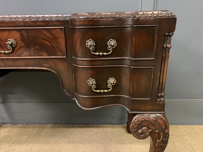 Chippendale Style Flame Mahogany Writing Desk - Image 4