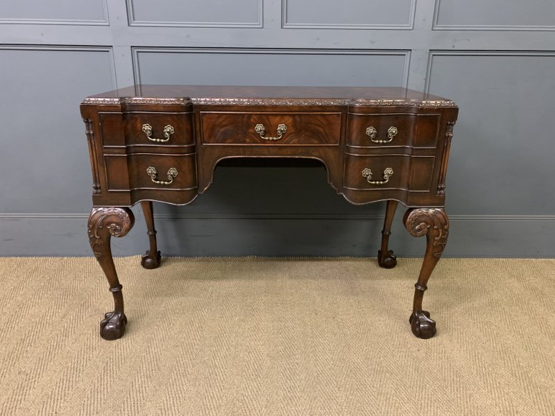Chippendale Style Flame Mahogany Writing Desk - Image 7