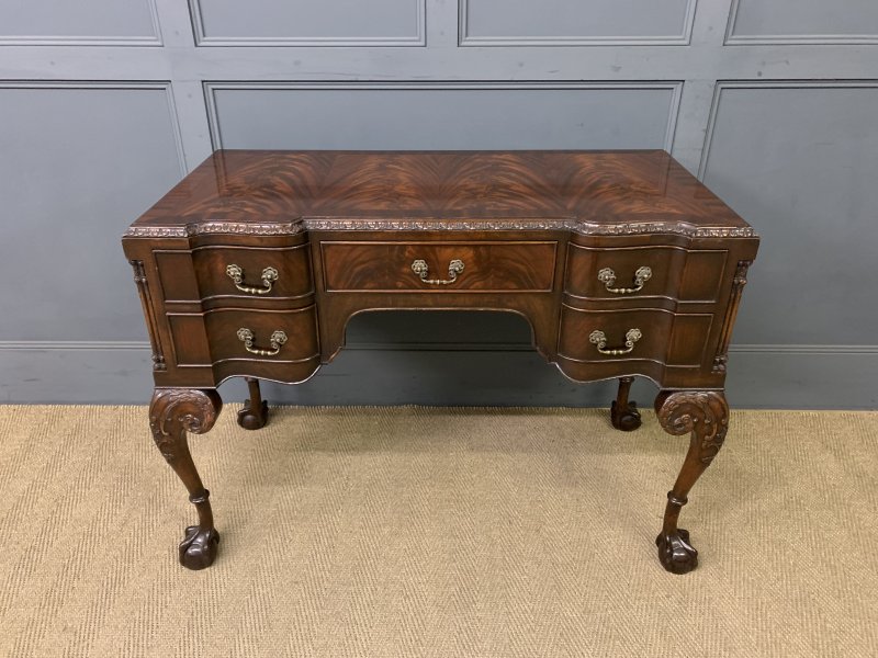 Chippendale Style Flame Mahogany Writing Desk - Image 9