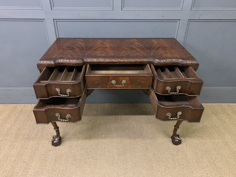 Chippendale Style Flame Mahogany Writing Desk - Image 6