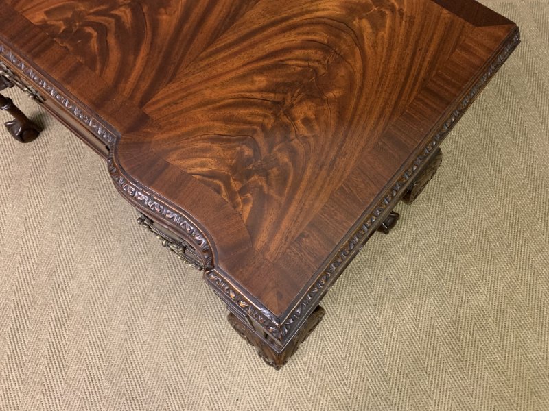 Chippendale Style Flame Mahogany Writing Desk - Image 12