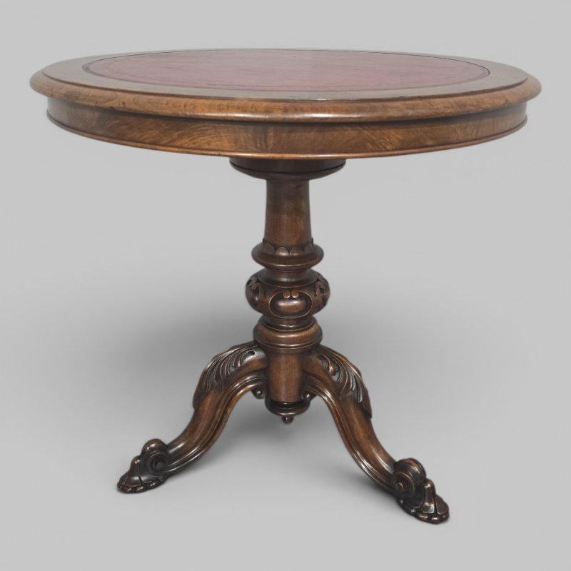Victorian Walnut Swivel Library Table