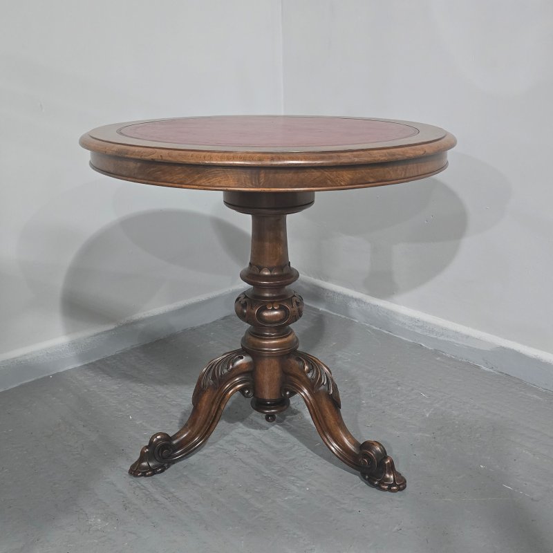 Victorian Walnut Swivel Library Table - Image 3