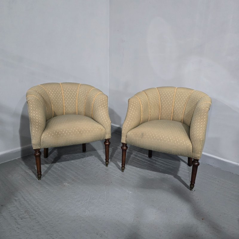 Fine Pair French Walnut Tub Chairs - Image 2
