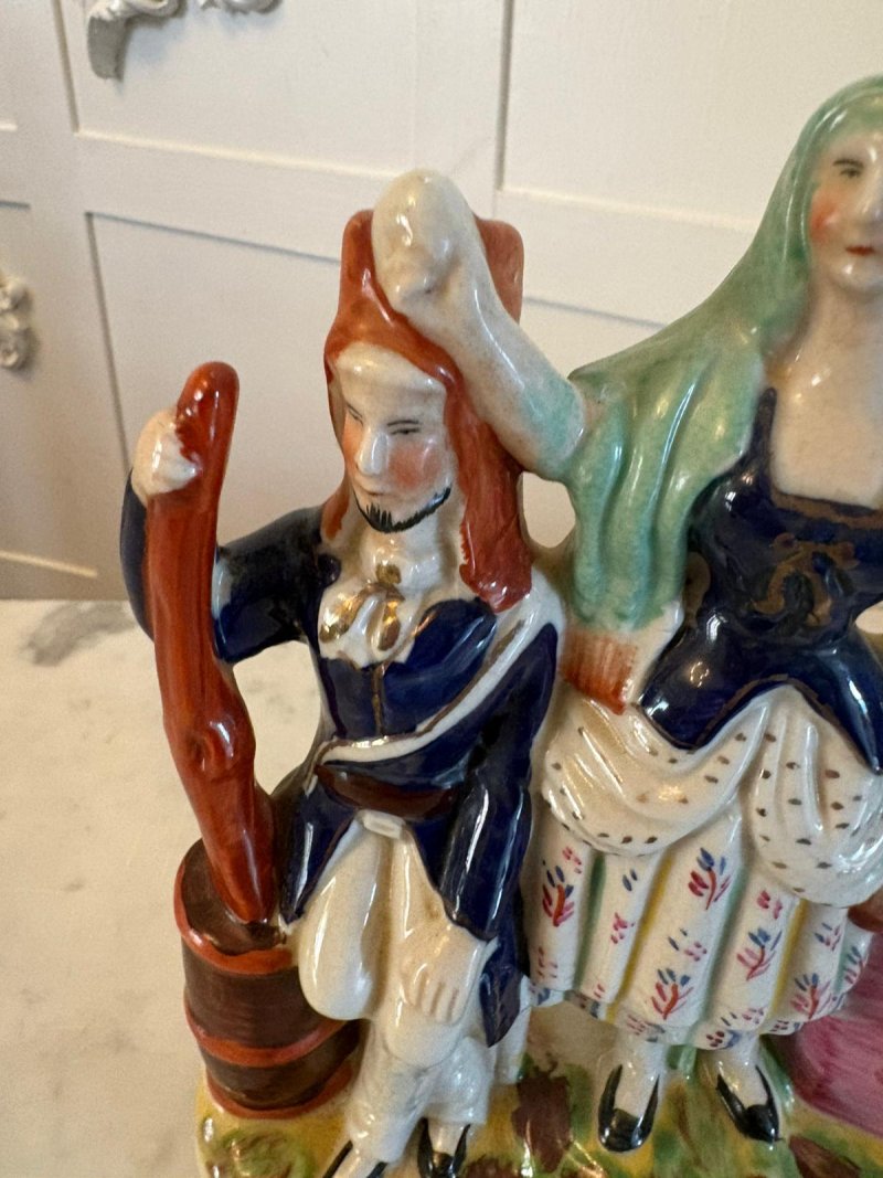 Antique Victorian Staffordshire Pottery Highland Jessie Flatback Figure - Image 7