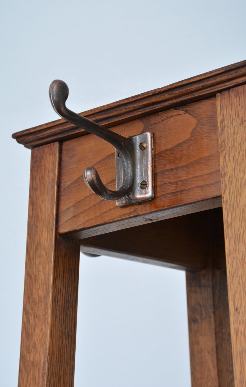 English Arts and Crafts Oak Coat Stand by Astrola - Image 5